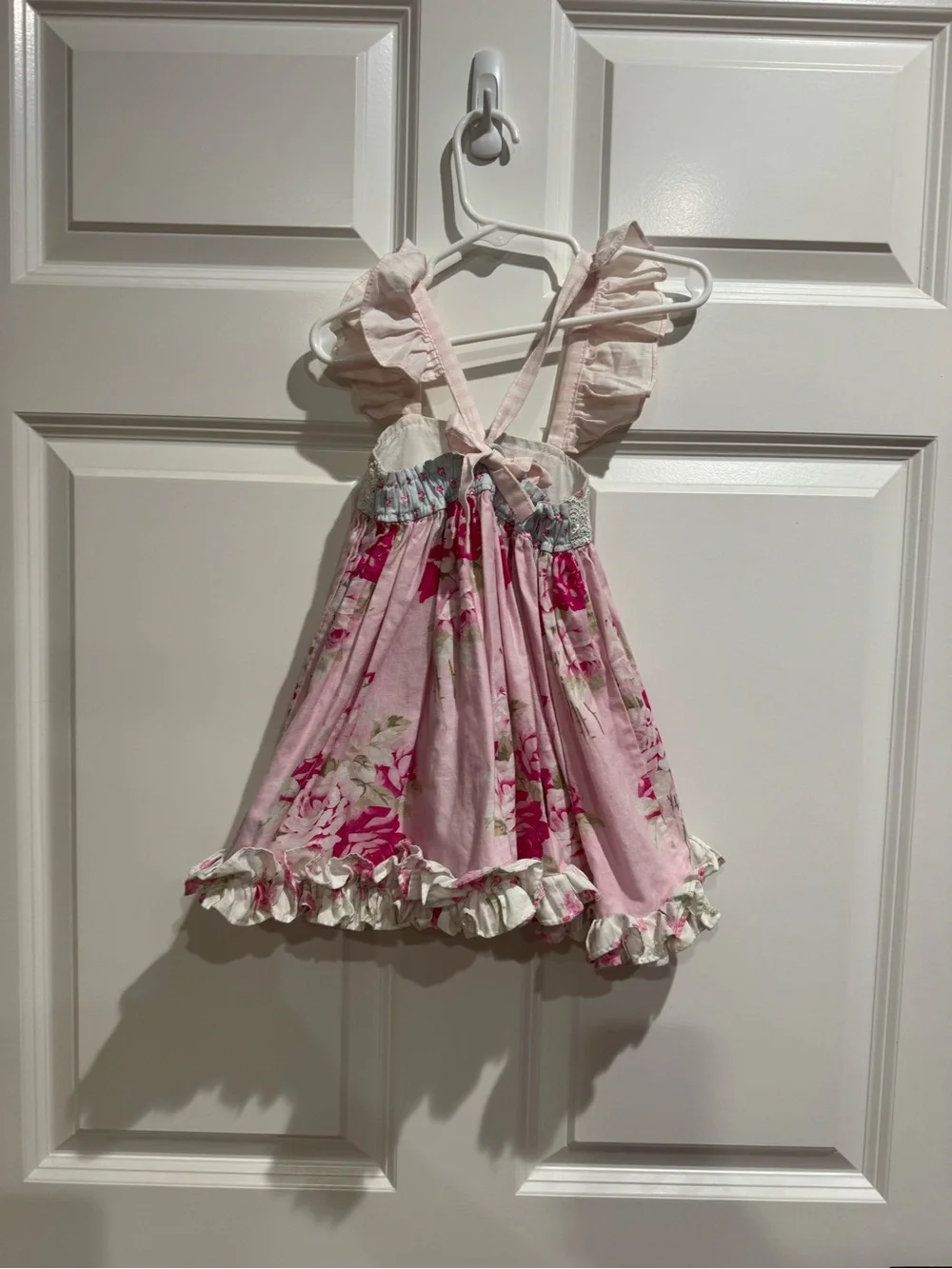 Sassy Chic - Pink and Blue Floral Ruffled Sundress